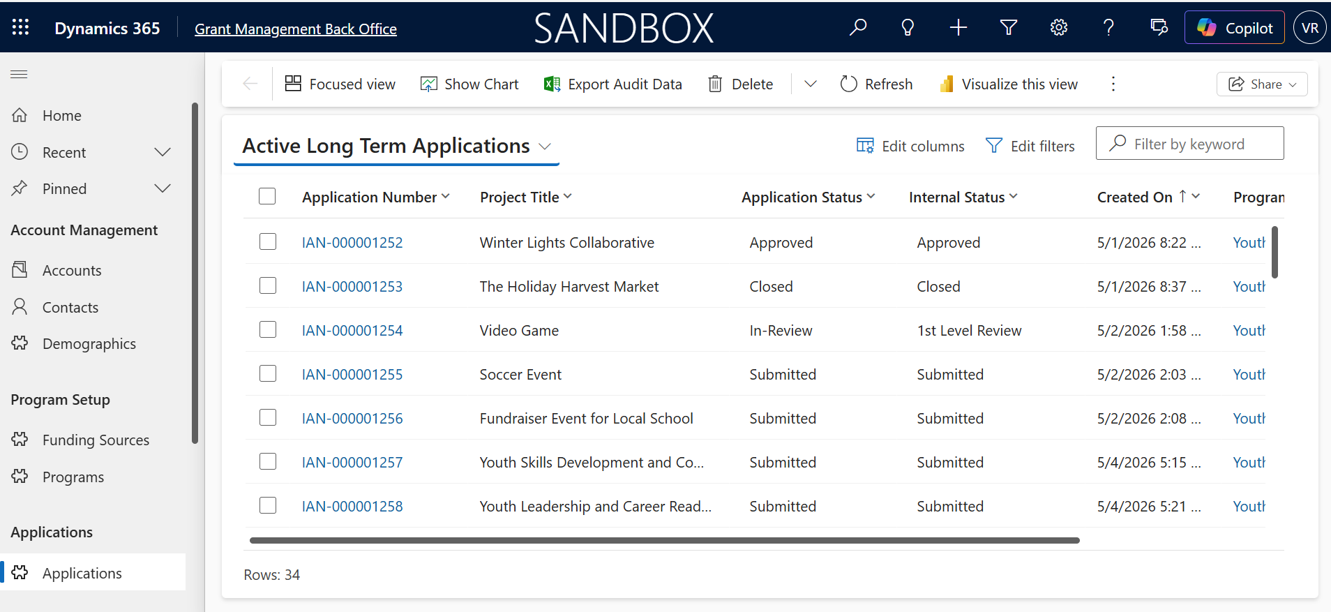 GMS Back Office Appliocation View